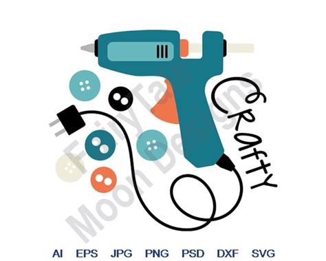 Glue Gun Svg Dxf Eps Png  Vector Art Clipart Cut File Hot Glue Gun Svg Sewing