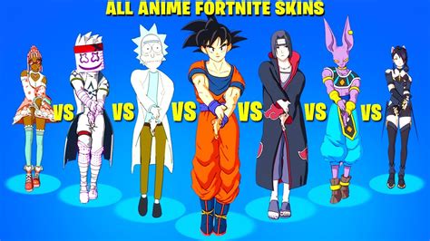 fortnite dance battle of all anime and cartoon skins youtube