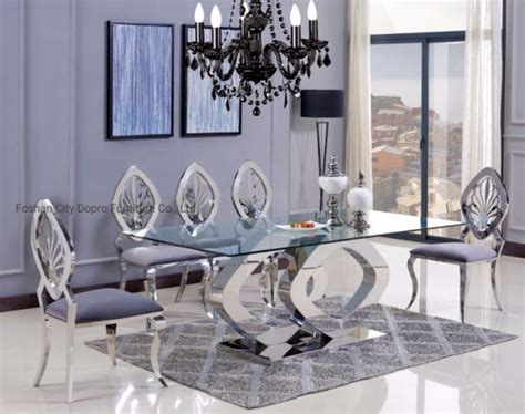 Sale Modern Glass Dining Table Set In Stock