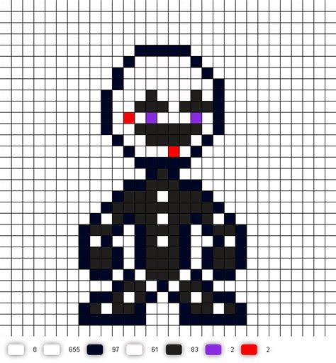 Puppet Perler Bead Pattern Five Nights At Freddy S Pixel Art Grid