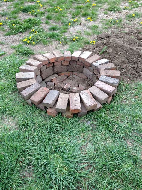 Repurposed Bricks Into Fire Pit Outdoor Fire Pit Kits Gazebo With Fire