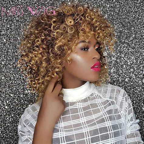 Miss Wig Inches Long Afro Kinky Curly Wigs For Black Women Blonde