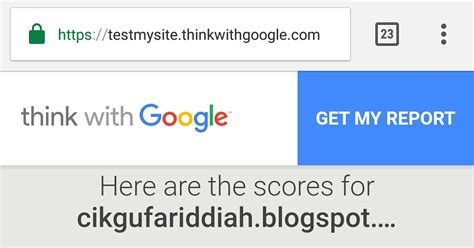 Blog Belajar ICT Cikgu Farid Google Test My Site Score