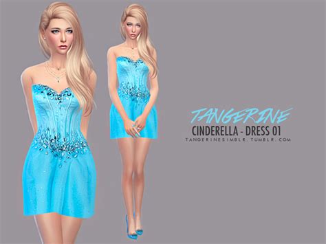 Cinderella Dress By Tangerine Sims 4 Female Clothes
