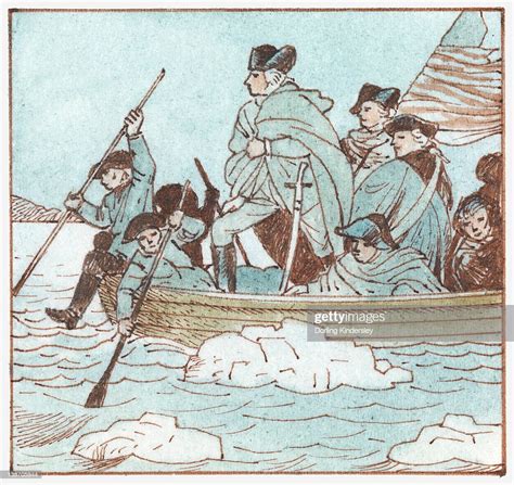 Illustration Of George Washington In Boat Crossing The Delaware River