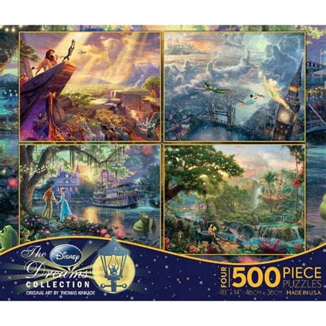 Ceaco 4 In 1 Multi Pack Thomas Kinkade Disney Dreams Collection Jigsaw
