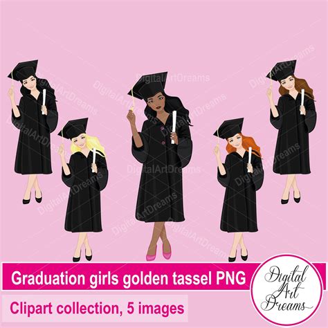 Graduation Clipart Woman Clipart Digital Artwork Black Etsy