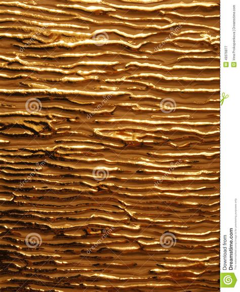 Glossy Gold Veins On The Matte Gold Stock Photo Image