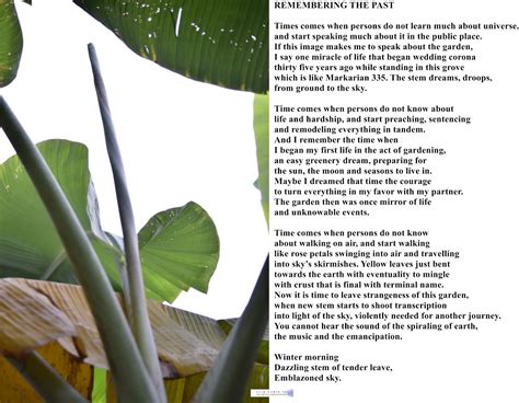 Living with Poetry: REMEMBERING THE PAST