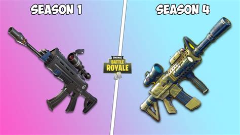 Season 4 of fortnite is just the beginning, and new weapon surprises are in progress. Evolution of weapons in Fortnite ! Season 1 - Season 4 ...