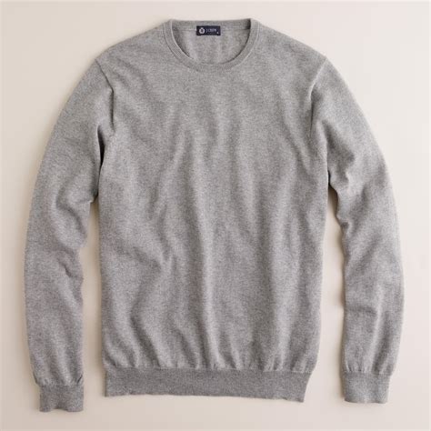 Jcrew Cotton Cashmere Crewneck Sweater In Gray For Men Hthr Grey Lyst