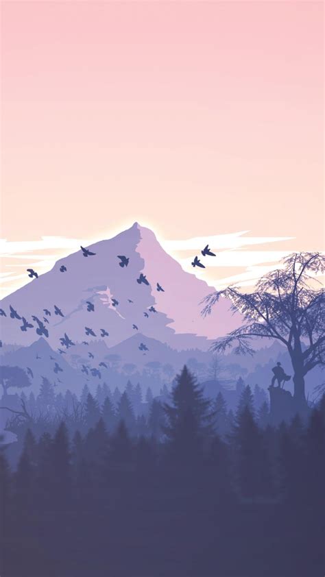 2160x3840 Resolution Minimalism Birds Mountains Trees Forest Sony