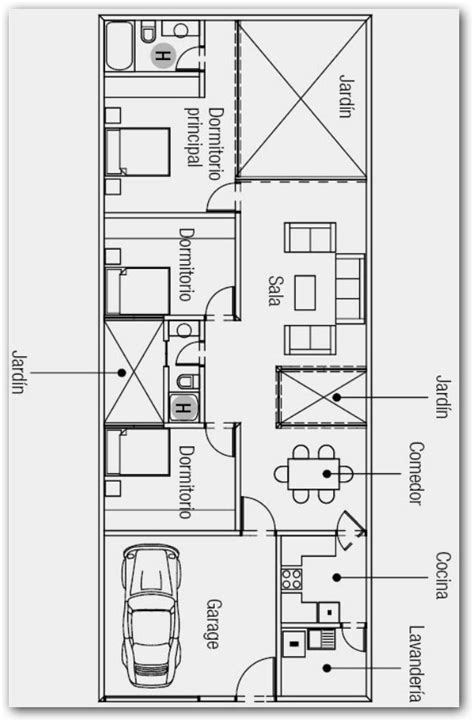 Plano Para Terreno De 10x20 Y Tres Dormitorios
