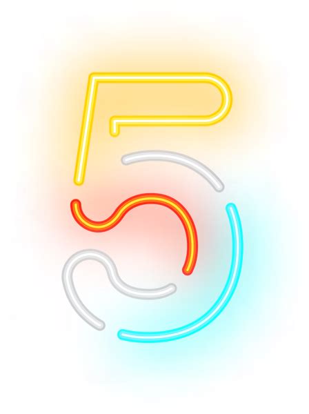 Number Five Neon Transparent Clip Art Image Gallery Yopriceville