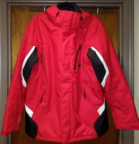 Spyder Xtl 20000 Red And Black Ski Parka Jacket With Hood Spylon Xl