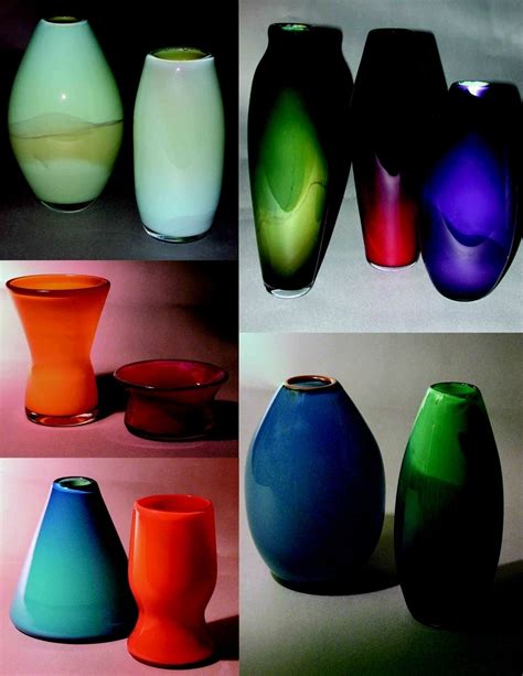 Hand Made Blown Glass Vases By Wolf Mattick Glass Studio
