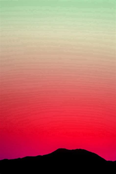 Sunset Sky Minimal Nature Red Green Iphone 4s Wallpapers Free Download