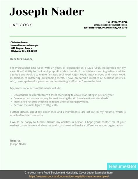 In order to get hired your cover letter is the perfect opportunity to impress the hiring manager. Line Cook Cover Letter Samples & Templates PDF+Word 2020 ...