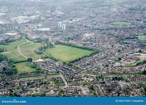 Aerial View Of Feltham Running Track In Hounslow London Stock Image