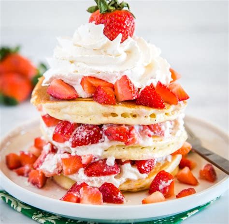 In a large bowl, whisk together flour, sugar, baking powder, baking soda, and salt. Strawberry Shortcake Pancakes | Dinners, Dishes & Desserts