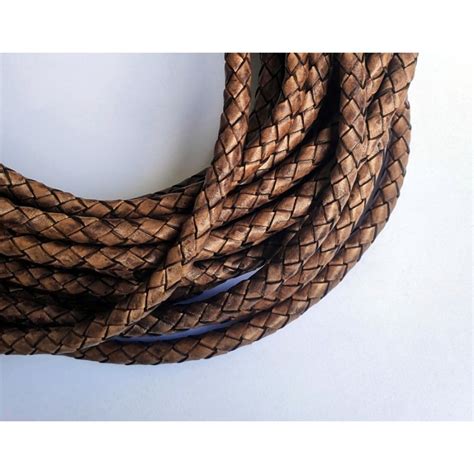 Round Braided Leather Cords 8mm