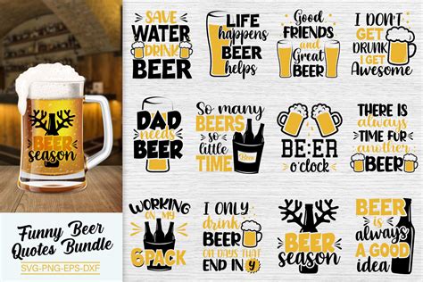 Funny Beer Quotes Bundle Svg Beer Quote Graphic By All About Svg