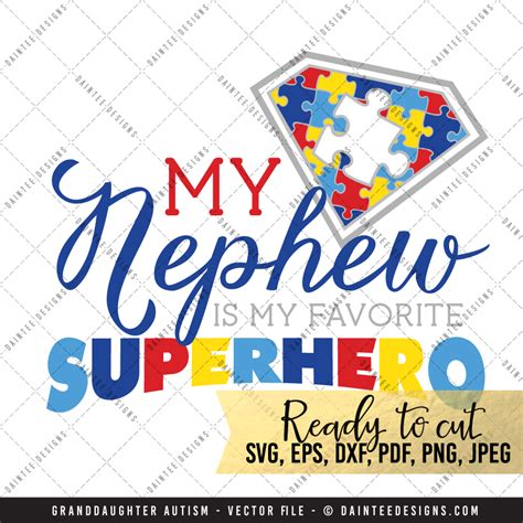 Money back guarantee seal (psd). Favorite Superhero Nephew Autism - SVG, DXF, EPS, Digital ...