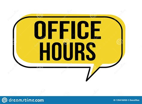Office hours speech bubble stock vector. Illustration of open - 139416058
