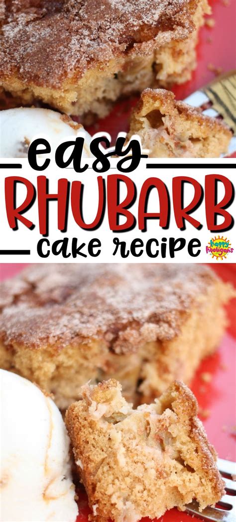Make a rhubarb cake to do something deliciously different with rosy red rhubarb. Easy Rhubarb Cake (from scratch) - Happy Hooligans