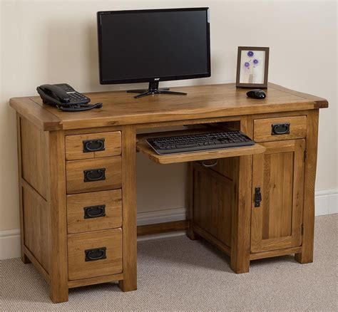 Cotswold Oak Computer Desk I Free Uk Delivery