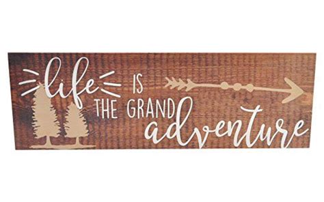 Life Is The Grand Adventure Wood Rustic Style Wall Décor Sign 6x18