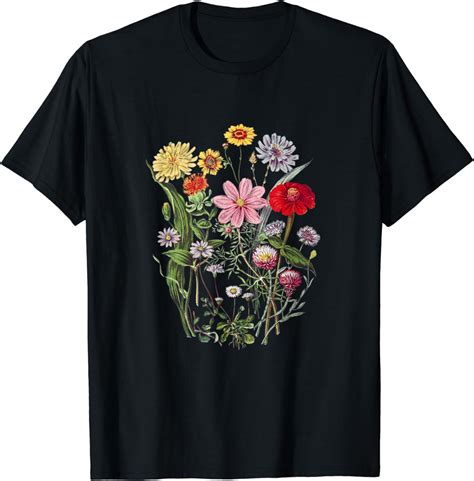 Amazon Com Vintage Wild Summer Flowers T Shirt Clothing Shoes Jewelry