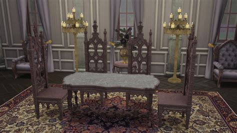 Mod The Sims Gothic Dining Chair And Table From Ts3