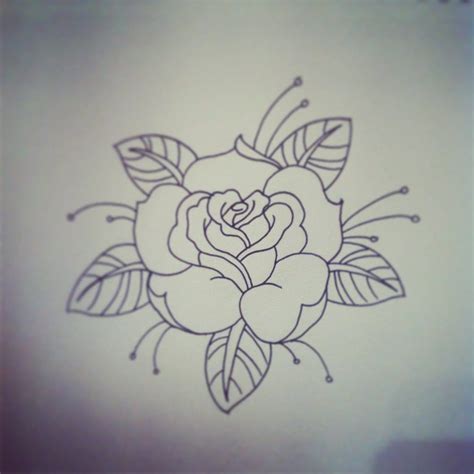 Tattoo flash small rose by bass slinger on deviantart. Traditional Rose Tattoo Linework by Hobojay on deviantART ...