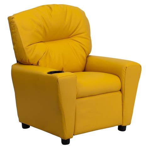 You'll receive email and feed alerts when new items arrive. Upholstered Kids Recliner Chair - Cup Holder, Yellow | DCG ...