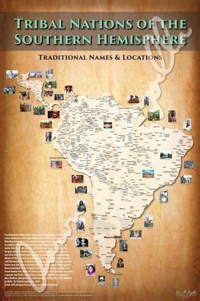 Tribal Nations Of The Southern Hemisphere Map Native American Map