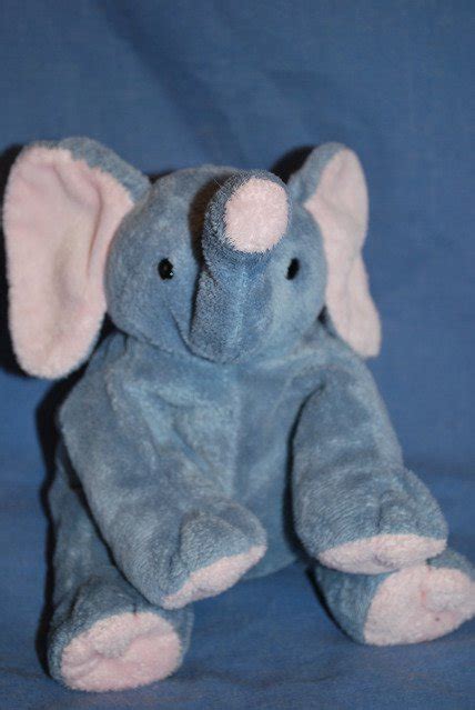 Ty Tylux Pluffies Plush Grey Elephant Winks Euc ~10