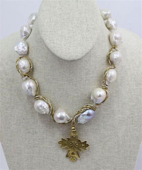 Bittersweet Wrapped Baroque Pearl Necklace Baroque Pearls Pearl