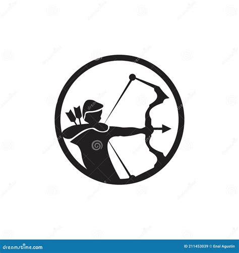 Archer Man Logo Design Template Stock Vector Illustration Of Guard