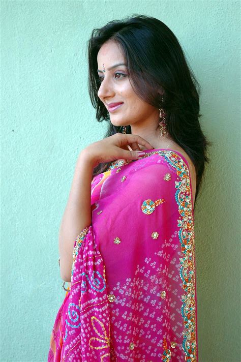wallpaper world kannada actress pooja gandhi looking hot in pink orange saree