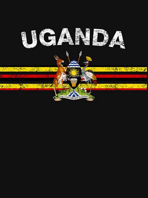 Ugandan Flag Shirt Ugandan Emblem And Uganda Flag Shirt T Shirt By