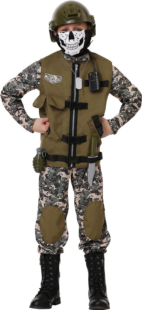 Kids Camo Trooper Costume Tactical Vest Camouflage Army