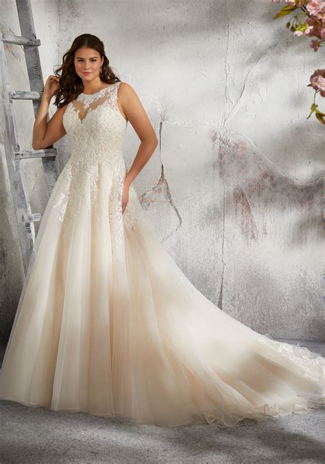 Most wedding dress shops have plus sizes and it should be no problem. Leah Plus Size Wedding Dress | Style 3248 | Morilee