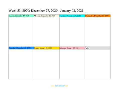 Weekly Calendar 2021 (WORD, EXCEL, PDF)