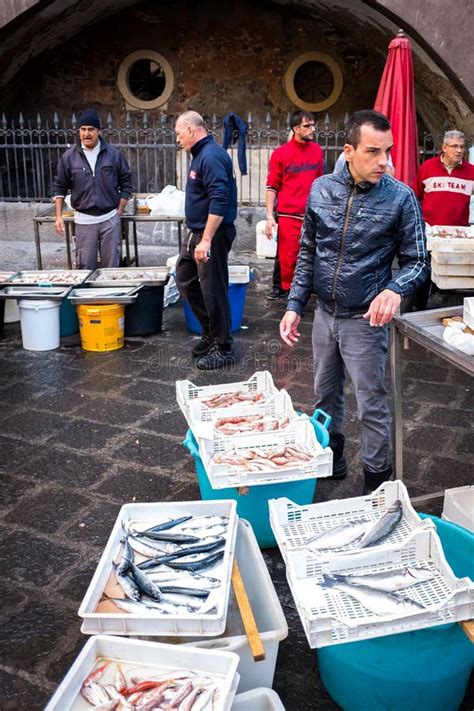 Catania Typical Of The Sicilian Fish Market Italy Editorial Image