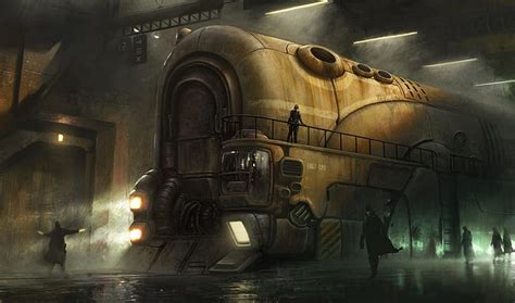 Hd Wallpaper Steampunk Train People Steam Locomotive Mist