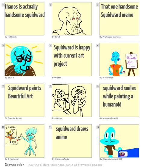 Thanos Is Actually Handsome Squidward Drawception