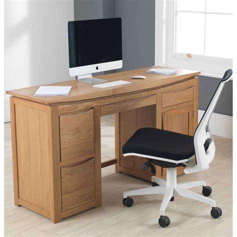 Crescent Solid Oak Large Computer Desk Best Price Online