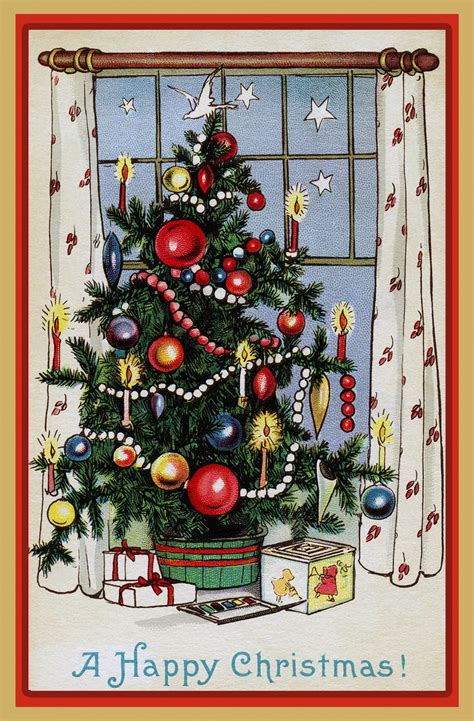 Christmas Vintage Tree Card Free Stock Photo Public Domain Pictures