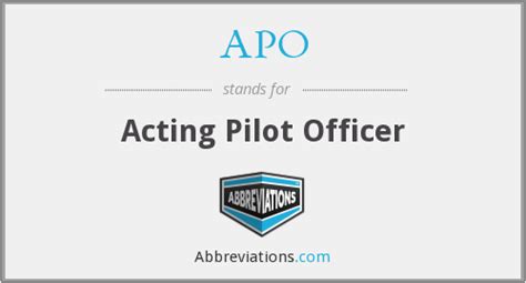 What Is The Abbreviation For Acting Pilot Officer